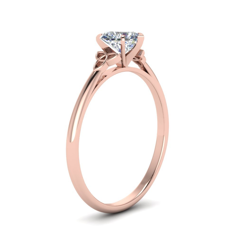 Intertwined Knot Heart Shaped Celtic Solitaire Engagement Ring
