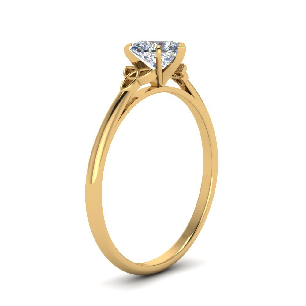 Intertwined Knot Heart Shaped Celtic Solitaire Engagement Ring