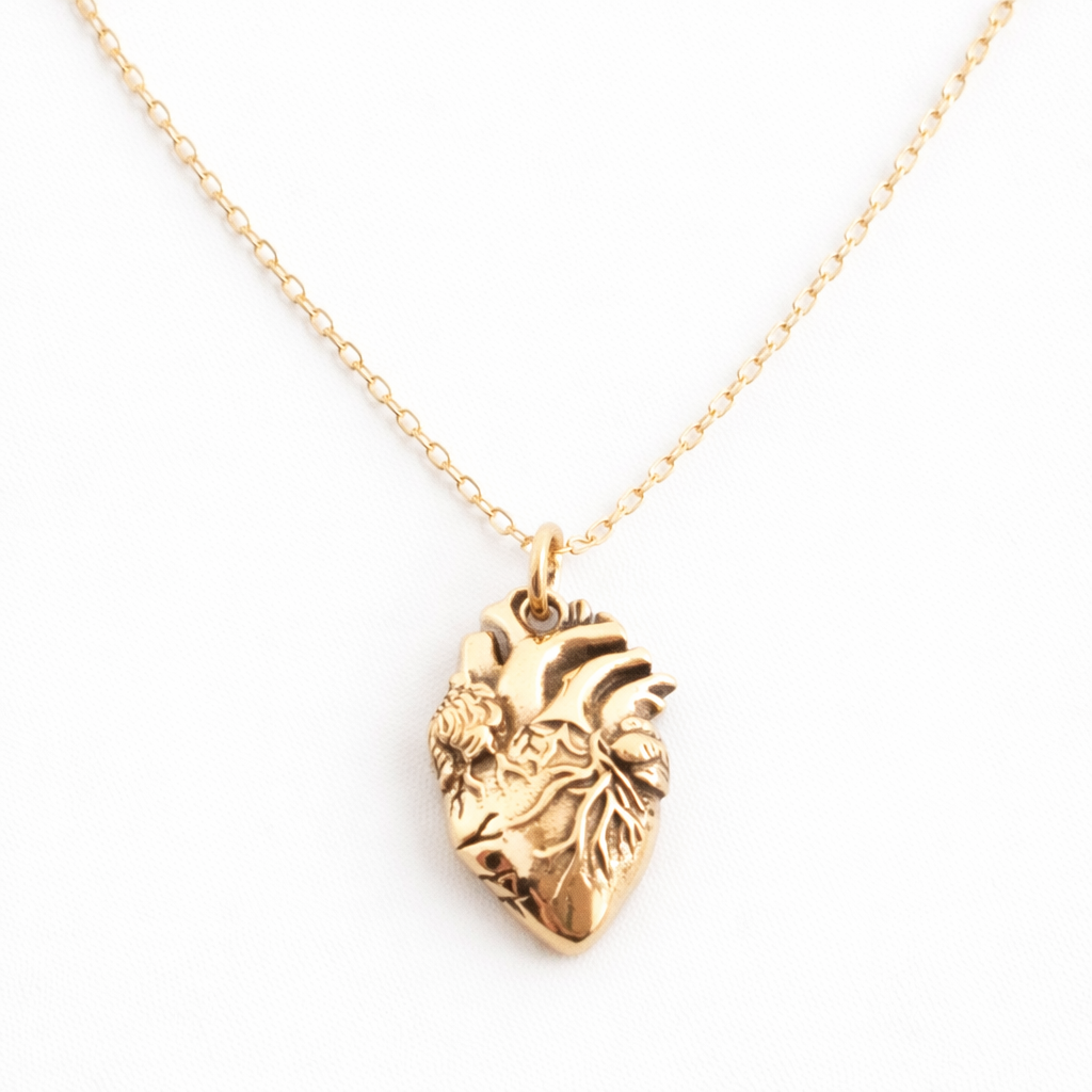 Anatomical Heart of Gold Necklace
