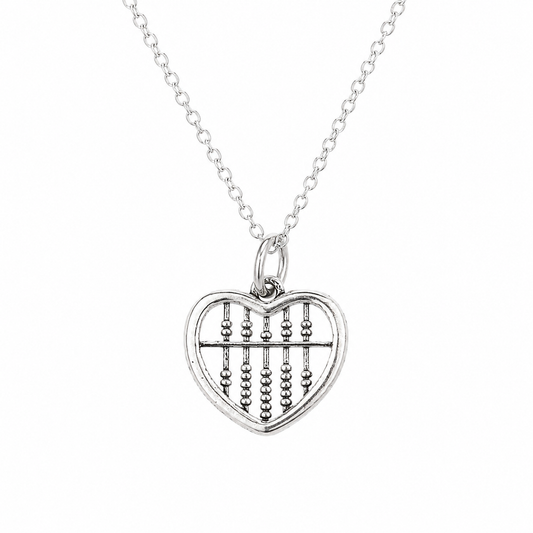 Sterling Silver Abacus Heart Necklace