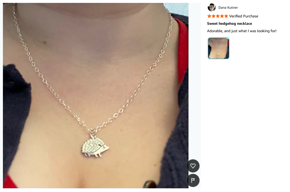 Hedgehog Charm Sterling Silver Necklace
