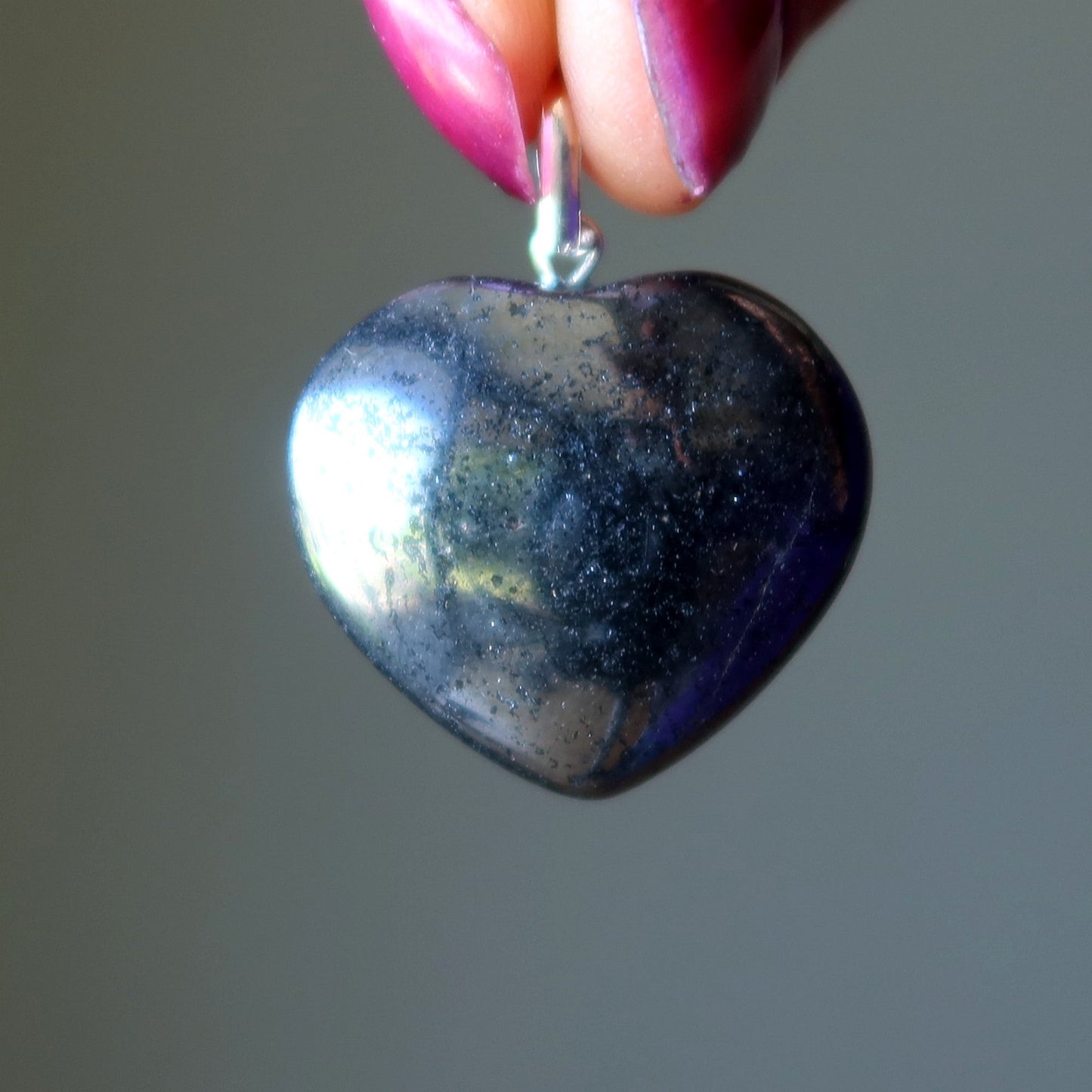 Hematite Pendant My Personality Shines Heart Silver