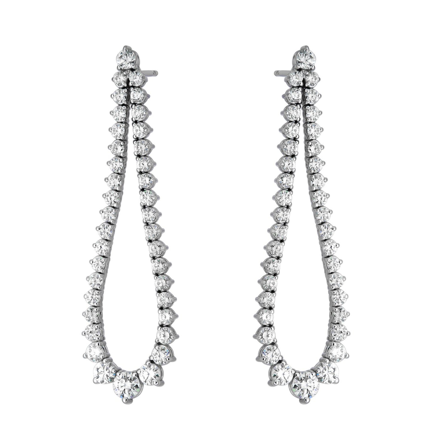 Natural Diamond Graduating Drop Earrings in 14K Gold – 3.53ctw