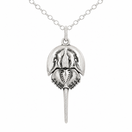 Sterling Silver Horseshoe Crab Charm Necklace