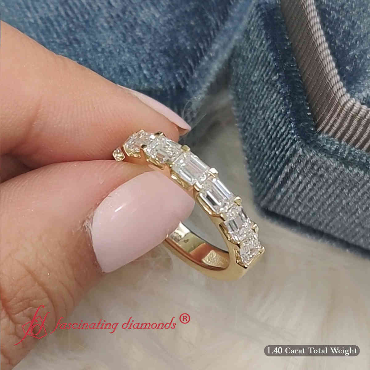 Horizontal Emerald Cut Classic Band