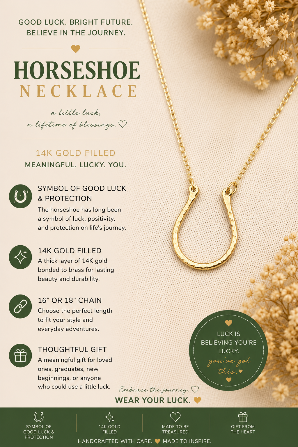 Gold Filled Horseshoe Necklace