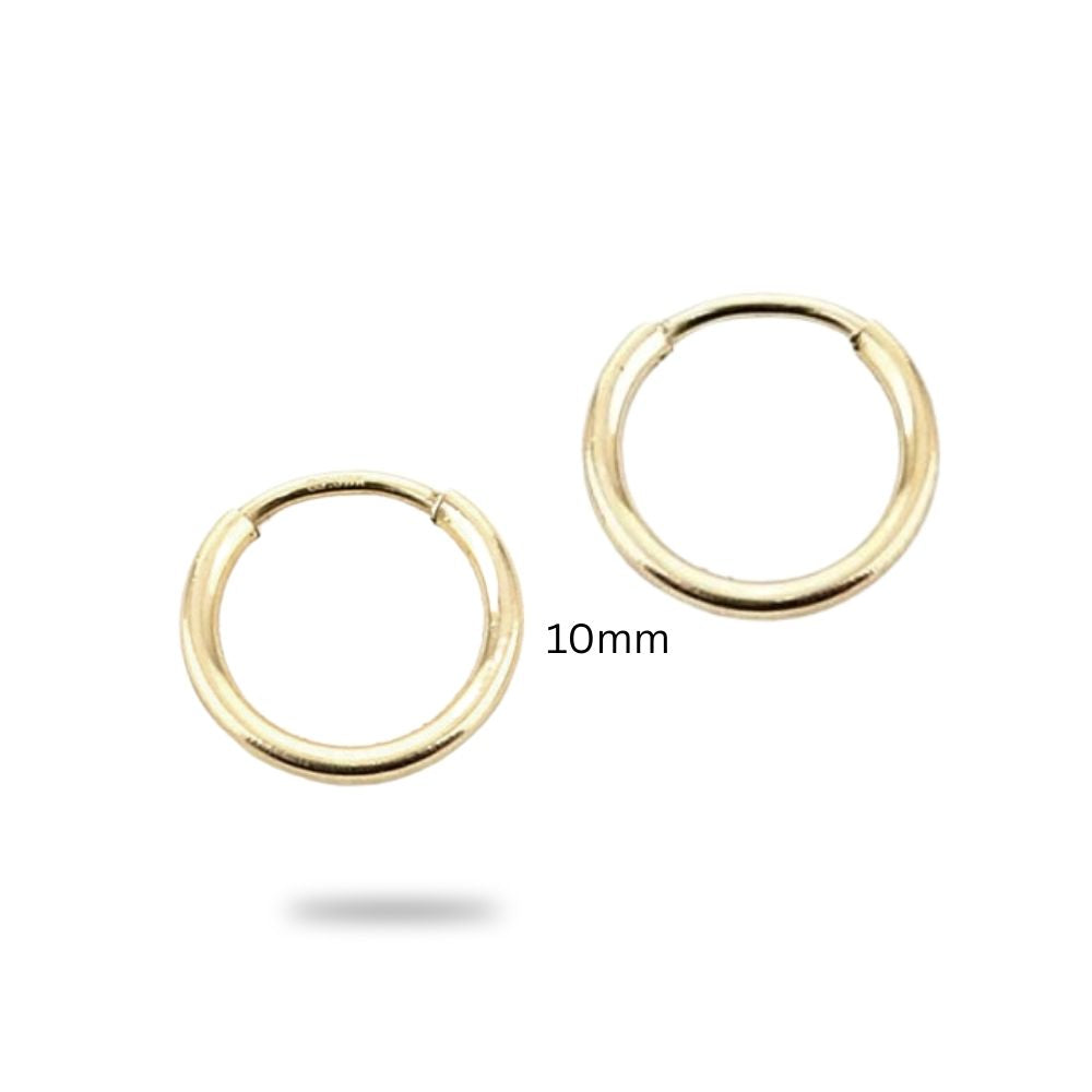 14k Yellow Gold Filled Hoop Earrings 10 Mm