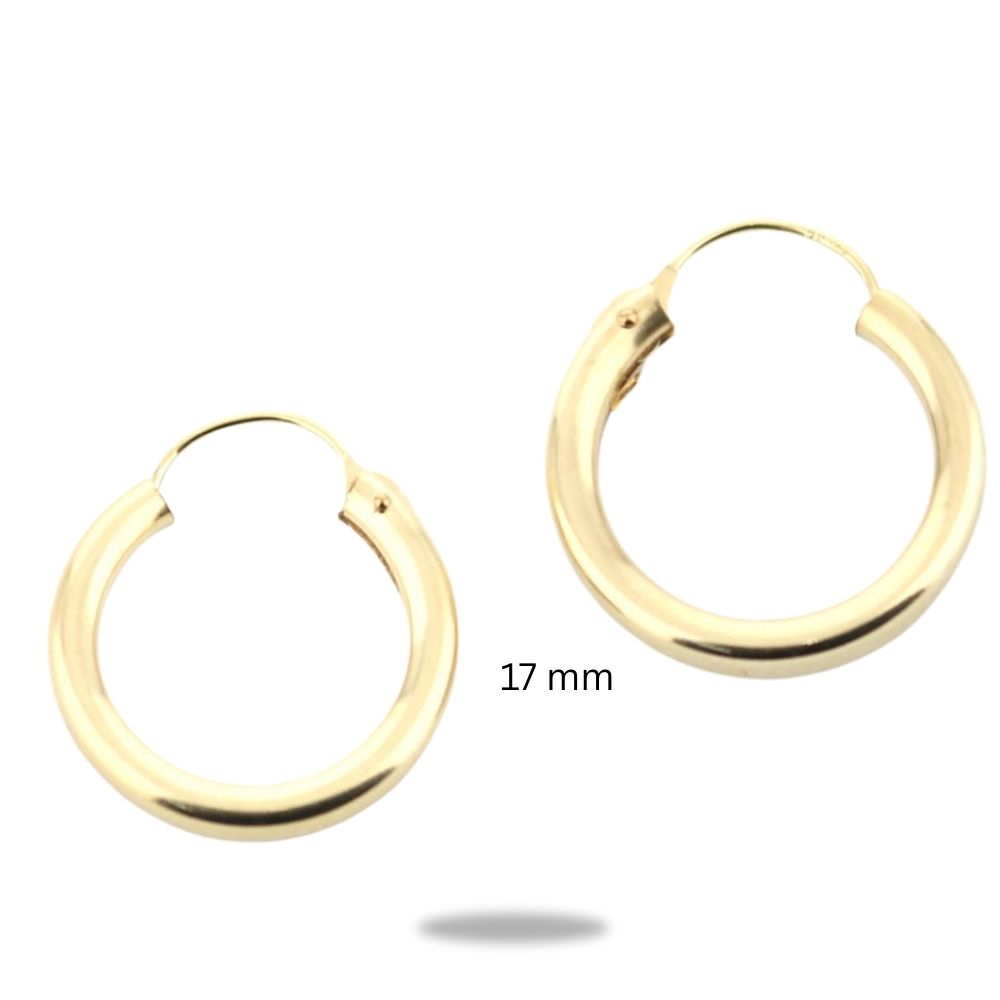 14k Yellow Gold Filled Hoop Earrings 16 Mm