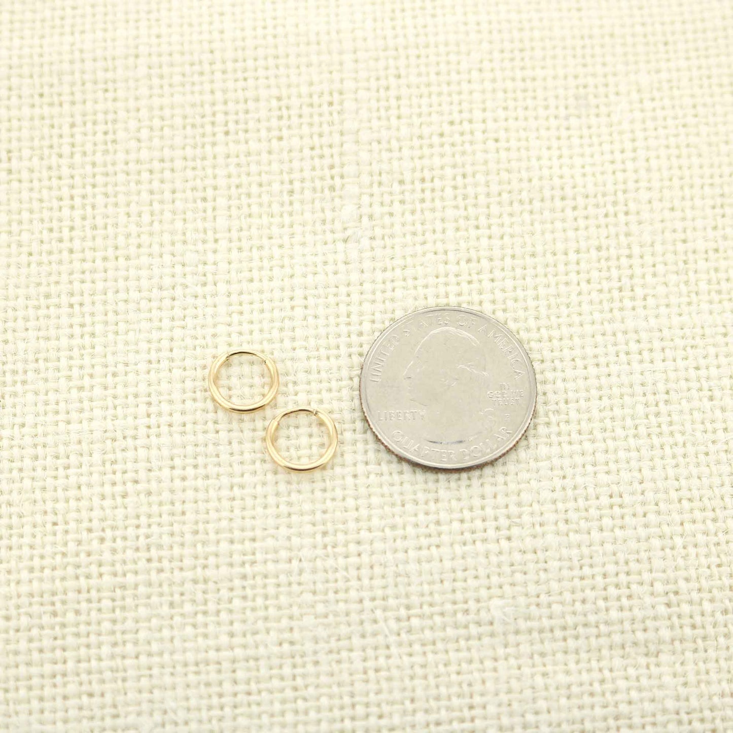 14k Yellow Gold Filled Hoop Earrings 10 Mm
