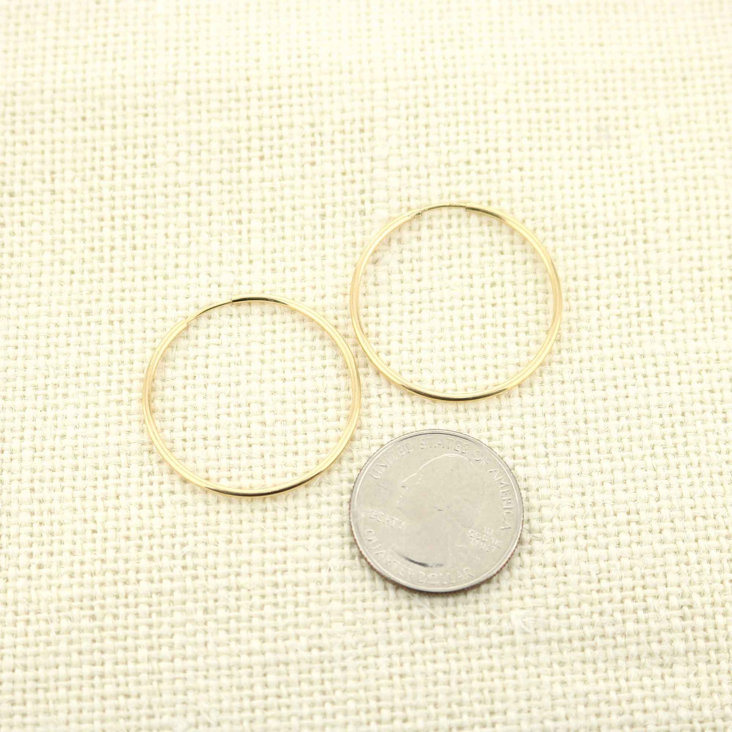 14k Yellow Gold Filled Hoop Earrings 30 Mm
