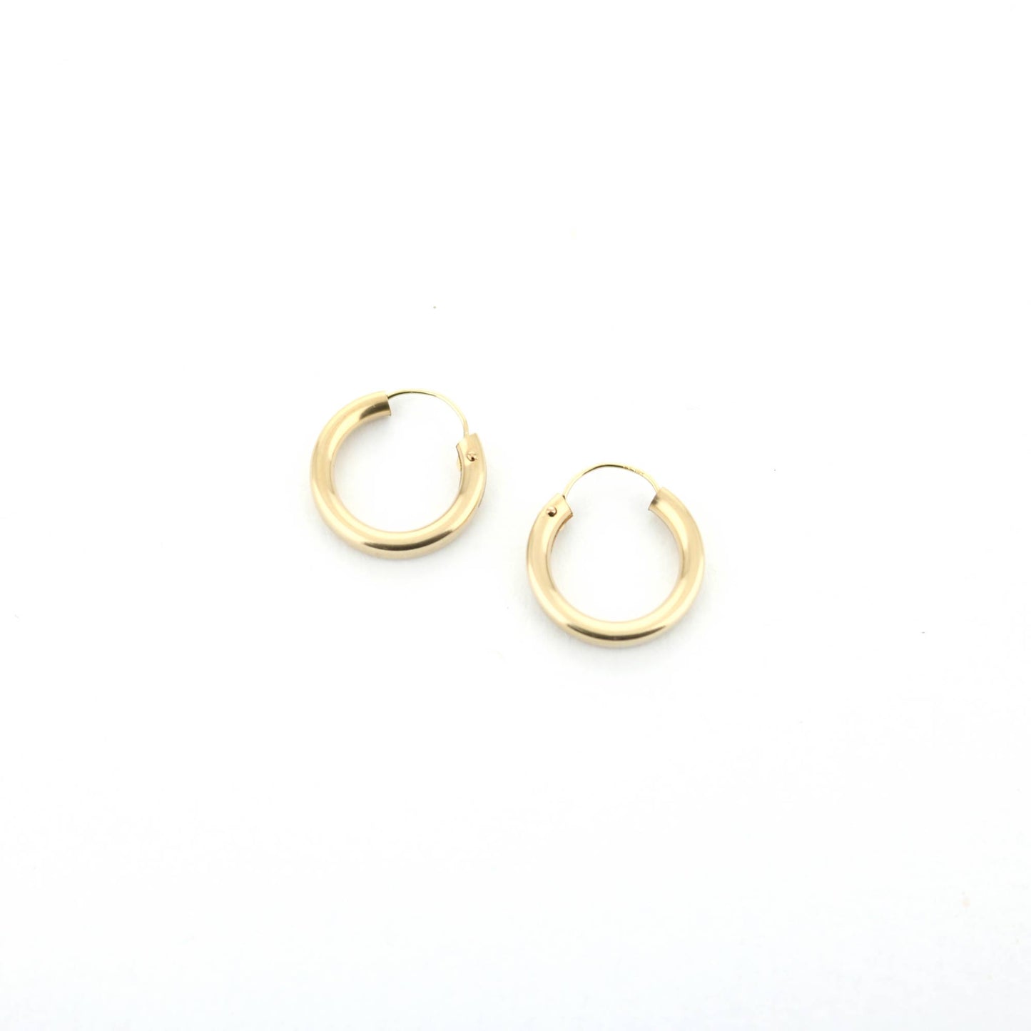14k Yellow Gold Filled Hoop Earrings 14 Mm