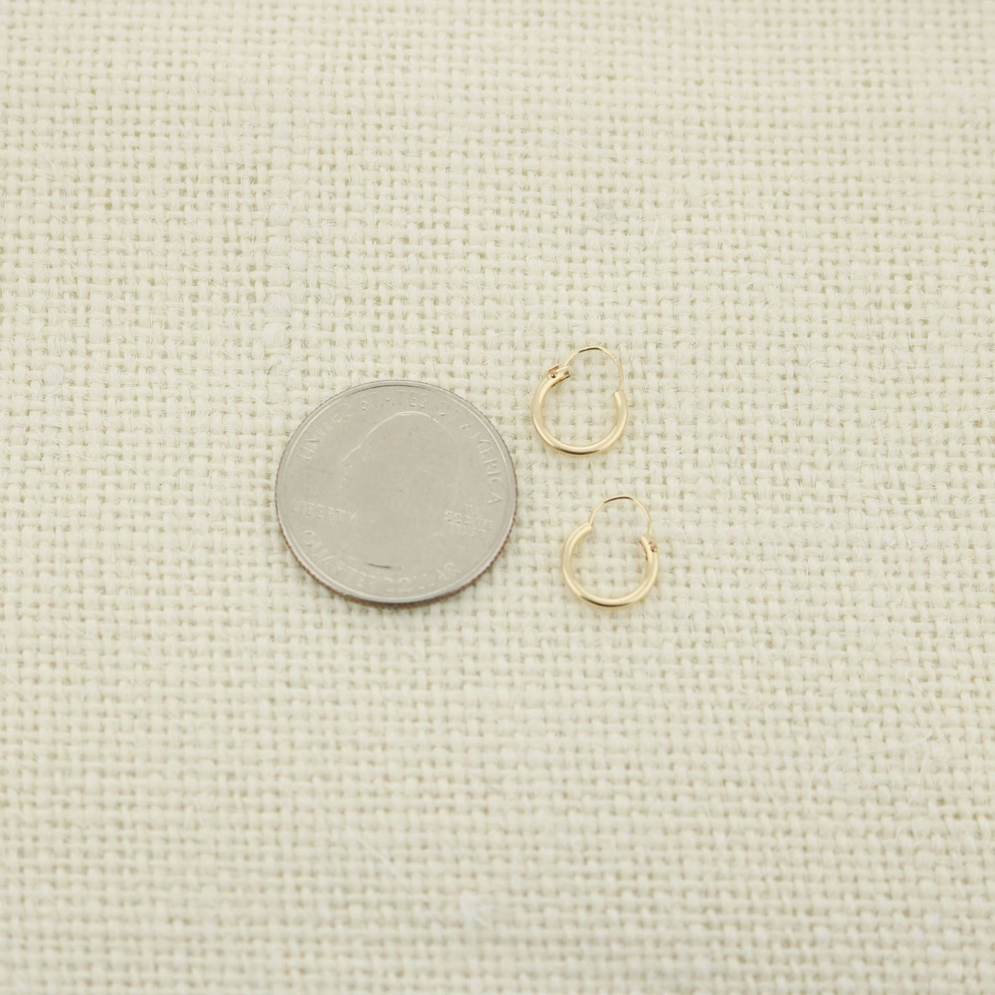 14k Yellow Gold Filled Hoop Earrings 10 Mm
