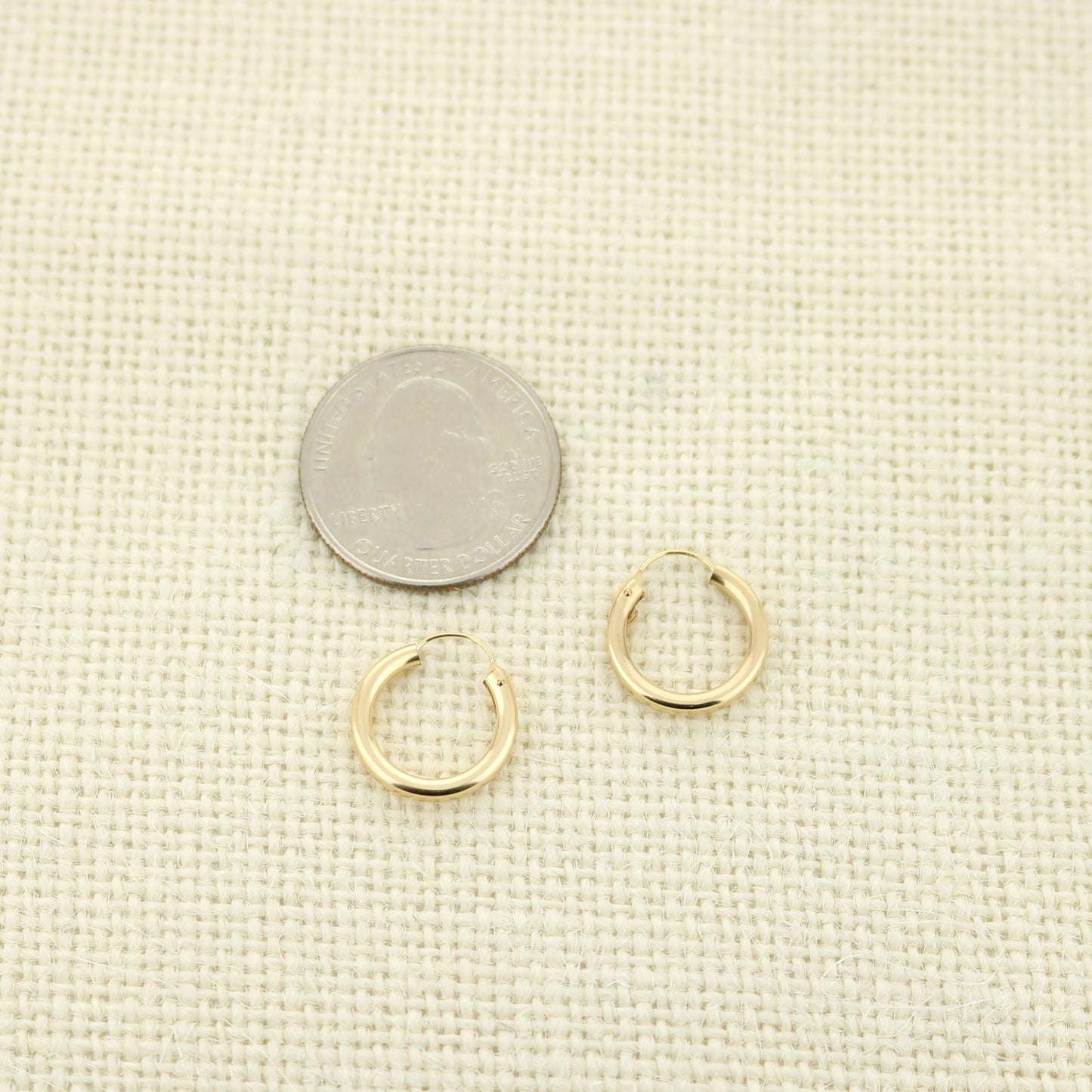 14k Yellow Gold Filled Hoop Earrings 16 Mm