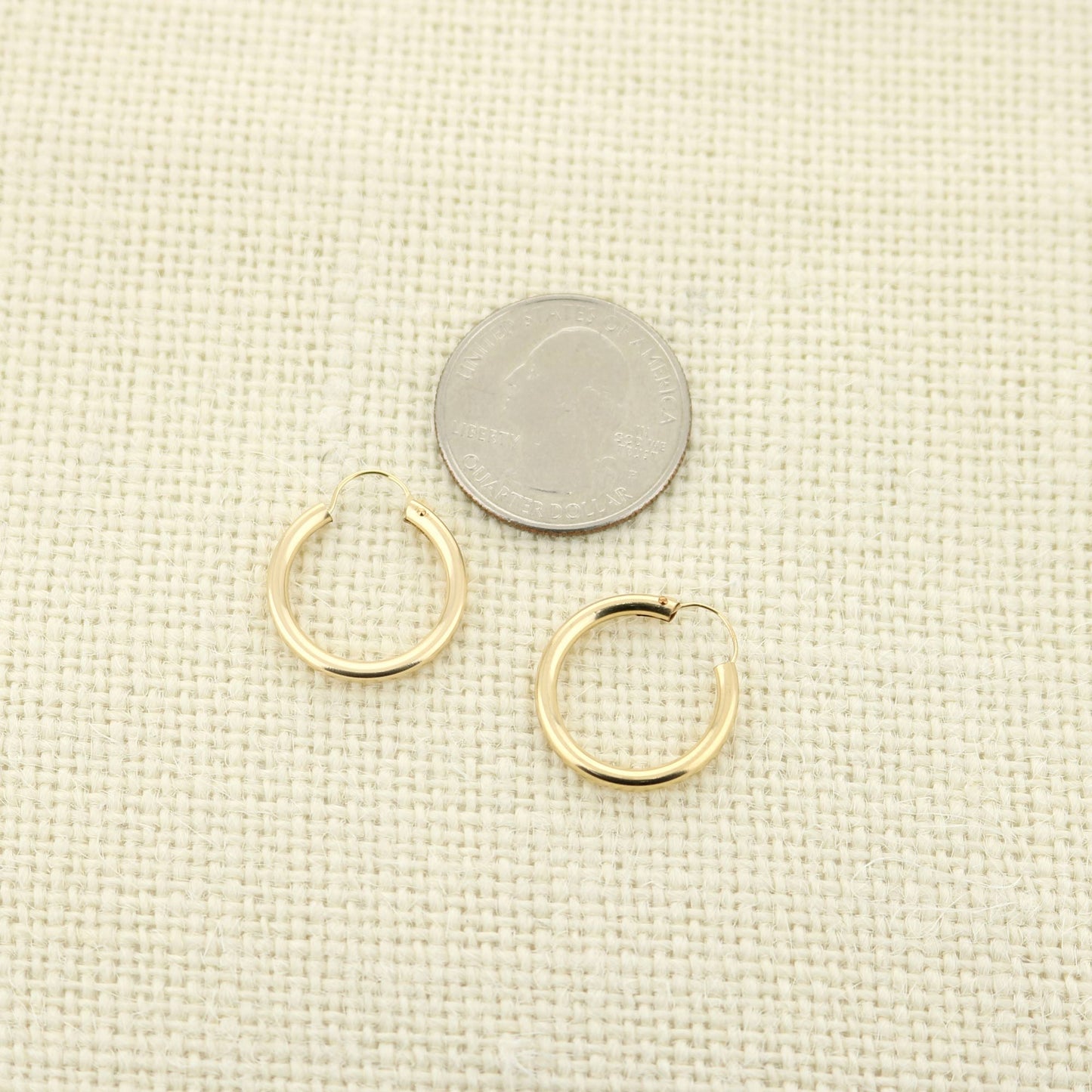 14k Yellow Gold Filled Hoop Earrings 18 Mm