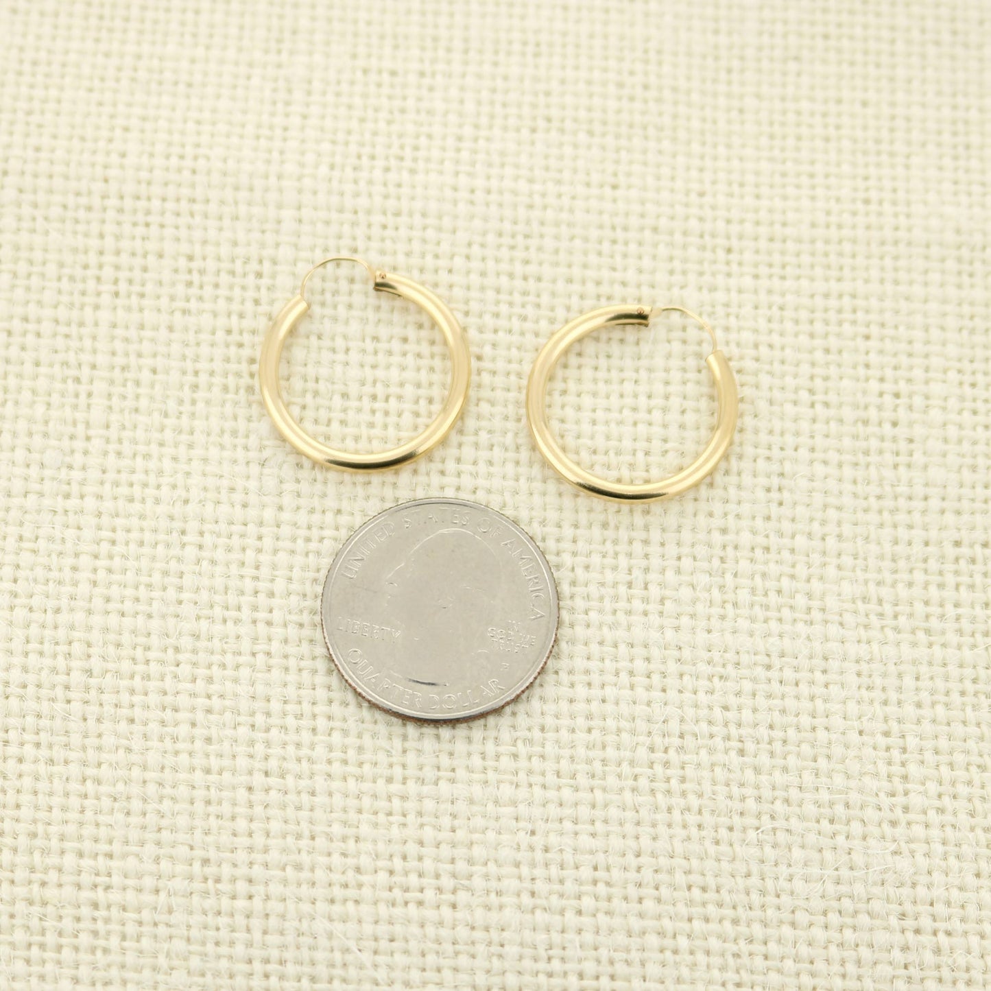 14k Yellow Gold Filled Hoop Earrings 22 Mm