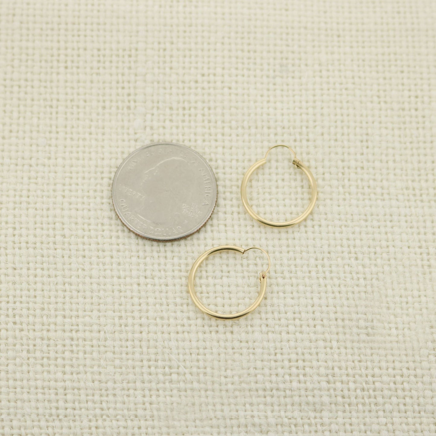 14k Yellow Gold Filled Hoop Earrings 18 Mm