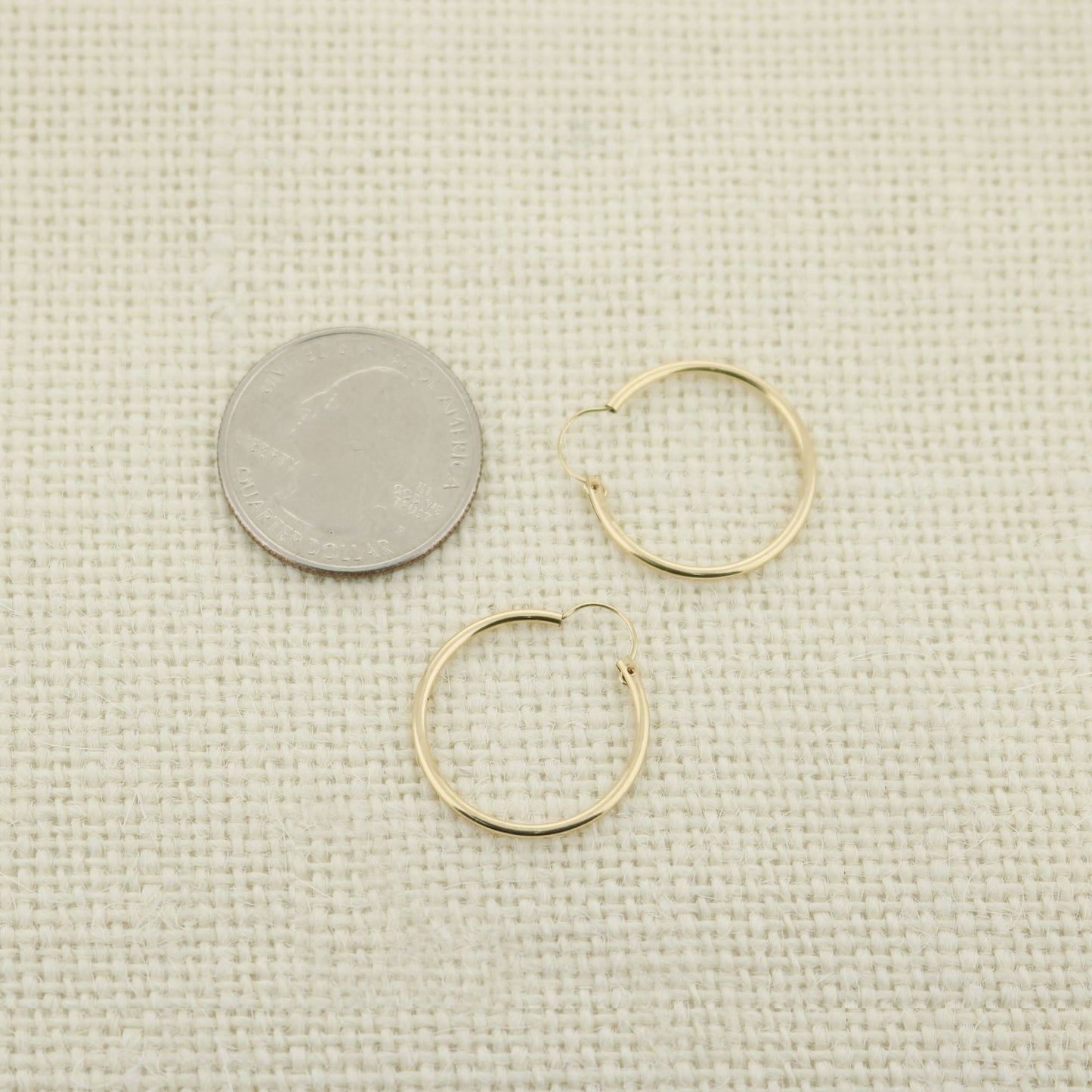14k Yellow Gold Filled Hoop Earrings 20 Mm