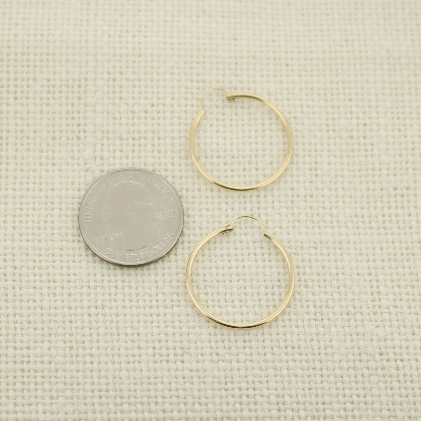 14k Yellow Gold Filled Hoop Earrings 24 Mm