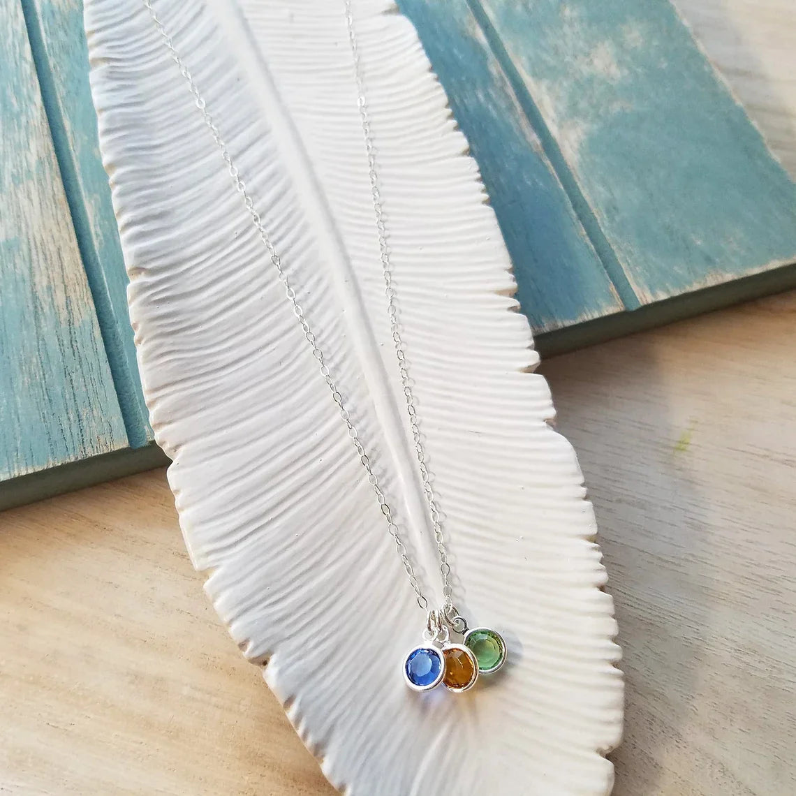 Custom Swarovski Birthstone Necklace – Sterling Silver, 18" Chain