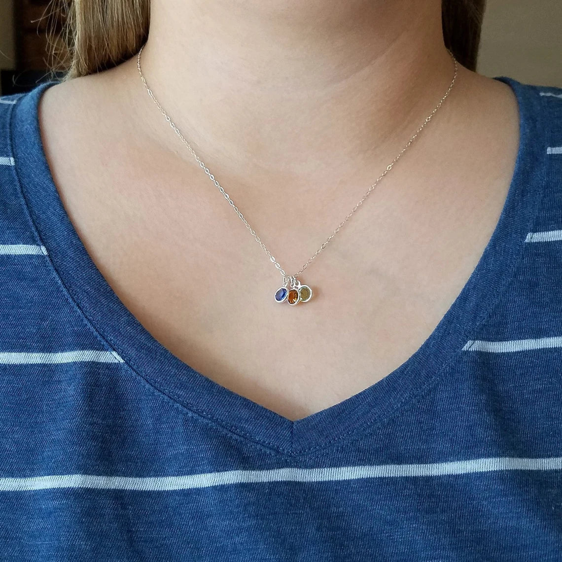 Custom Swarovski Birthstone Necklace – Sterling Silver, 18" Chain