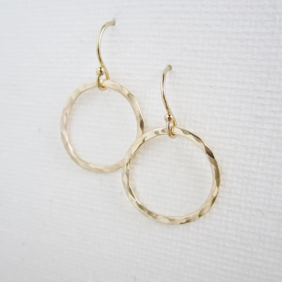 Hammered Hoop Earrings –14k Gold Filled or Sterling Silver