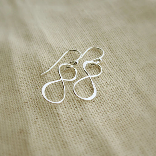 Sterling Silver Infinity Earrings – Handcrafted Lightweight Dangle Design