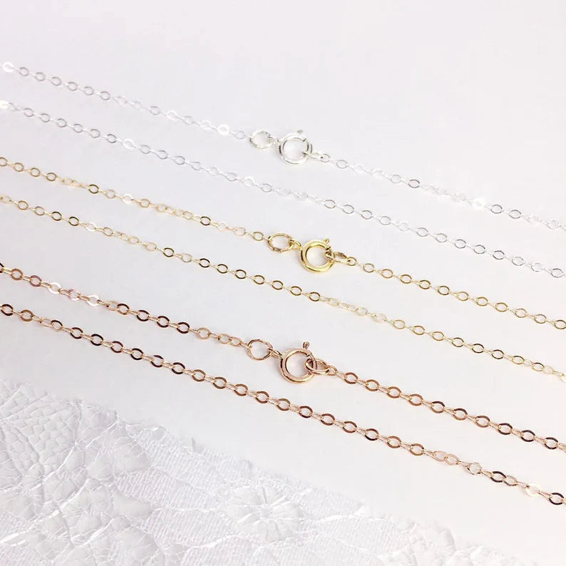 Dainty Chain Necklace 1.3mm | Sterling Silver or 14k Gold Filled