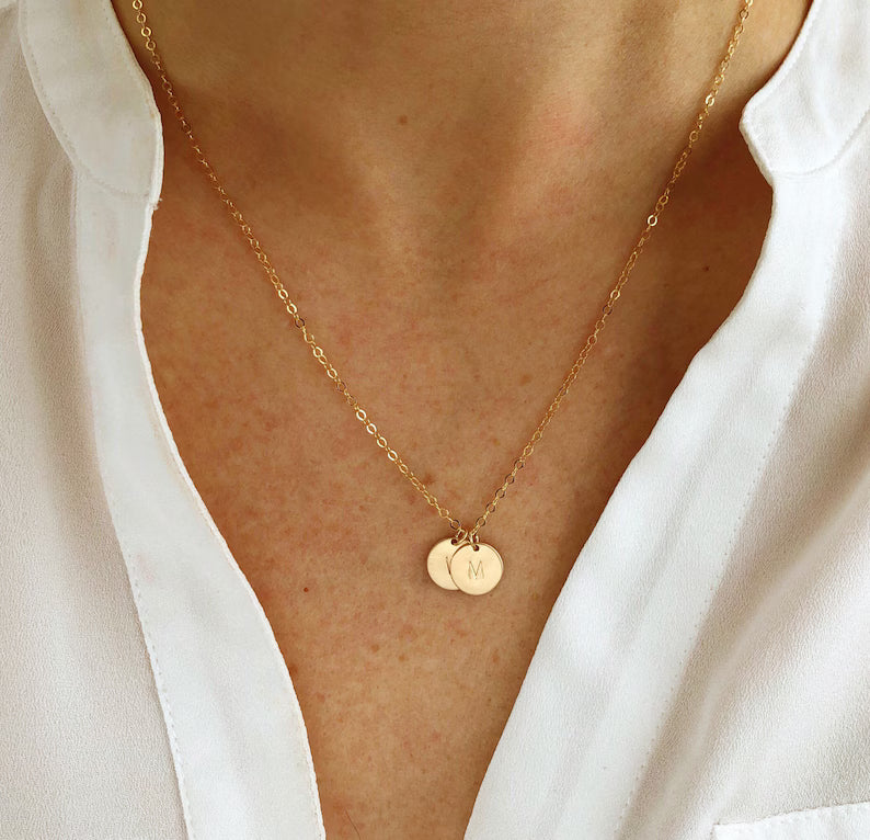 Tiny Gold Initial Necklace