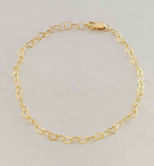 Little Heart Bracelet - Sterling Silver or 14k Gold Fill
