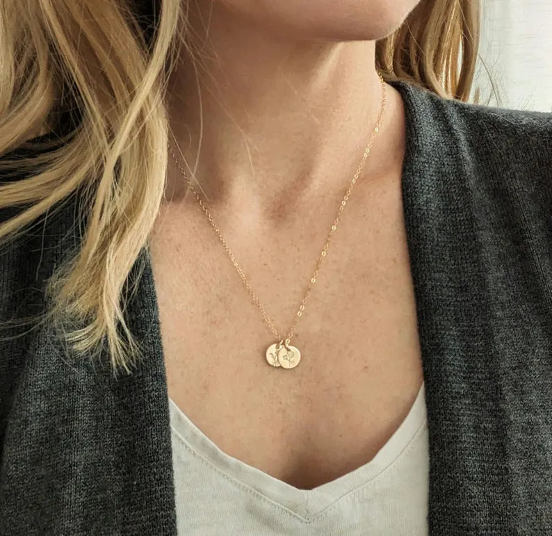 Birth Flower Necklace | Hand Stamped | 14K Gold Filled