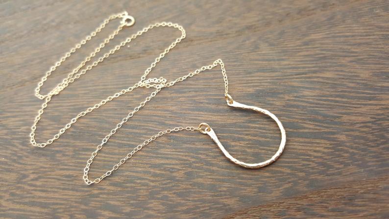 Horseshoe Charm Necklace - 14k Gold Fill Necklace