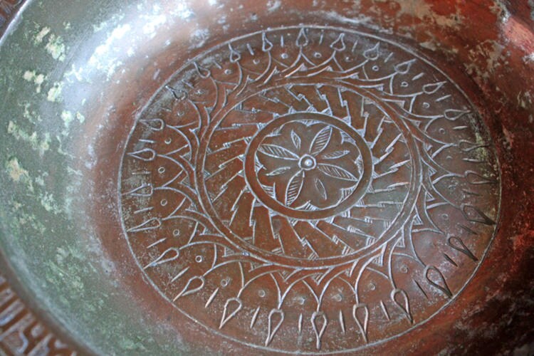 Hand Pounded Copper Bowl Indian Craft  Large Bowl