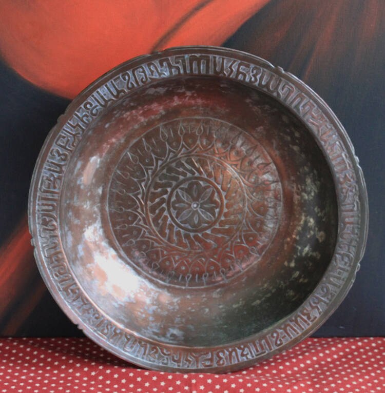 Hand Pounded Copper Bowl Indian Craft  Large Bowl