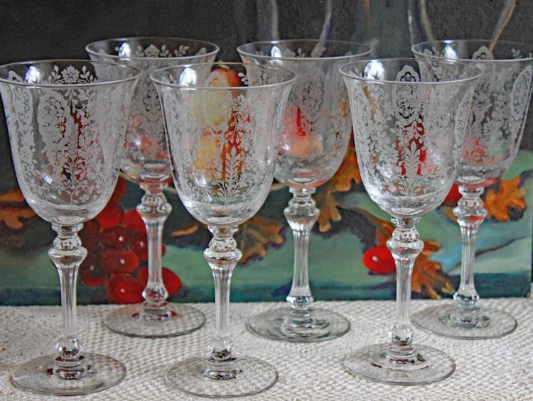 Rogaska Crystal Wine or Water Goblet with Gallia Gold Pattern. Replacements.