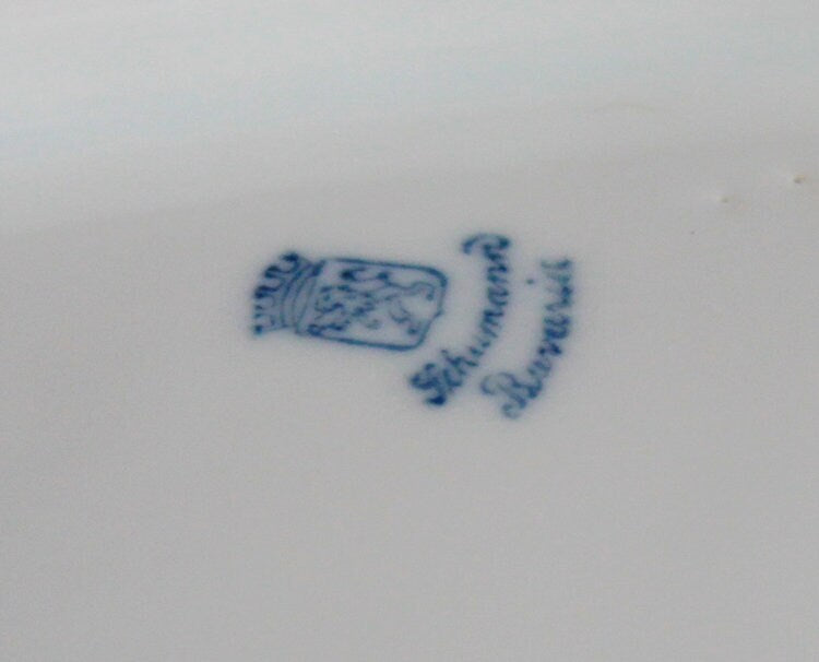 Antique Oval Bowl with Scalloped Intricate Rim ,  Bavarian Porcelain Bowl with Children Playing Images.