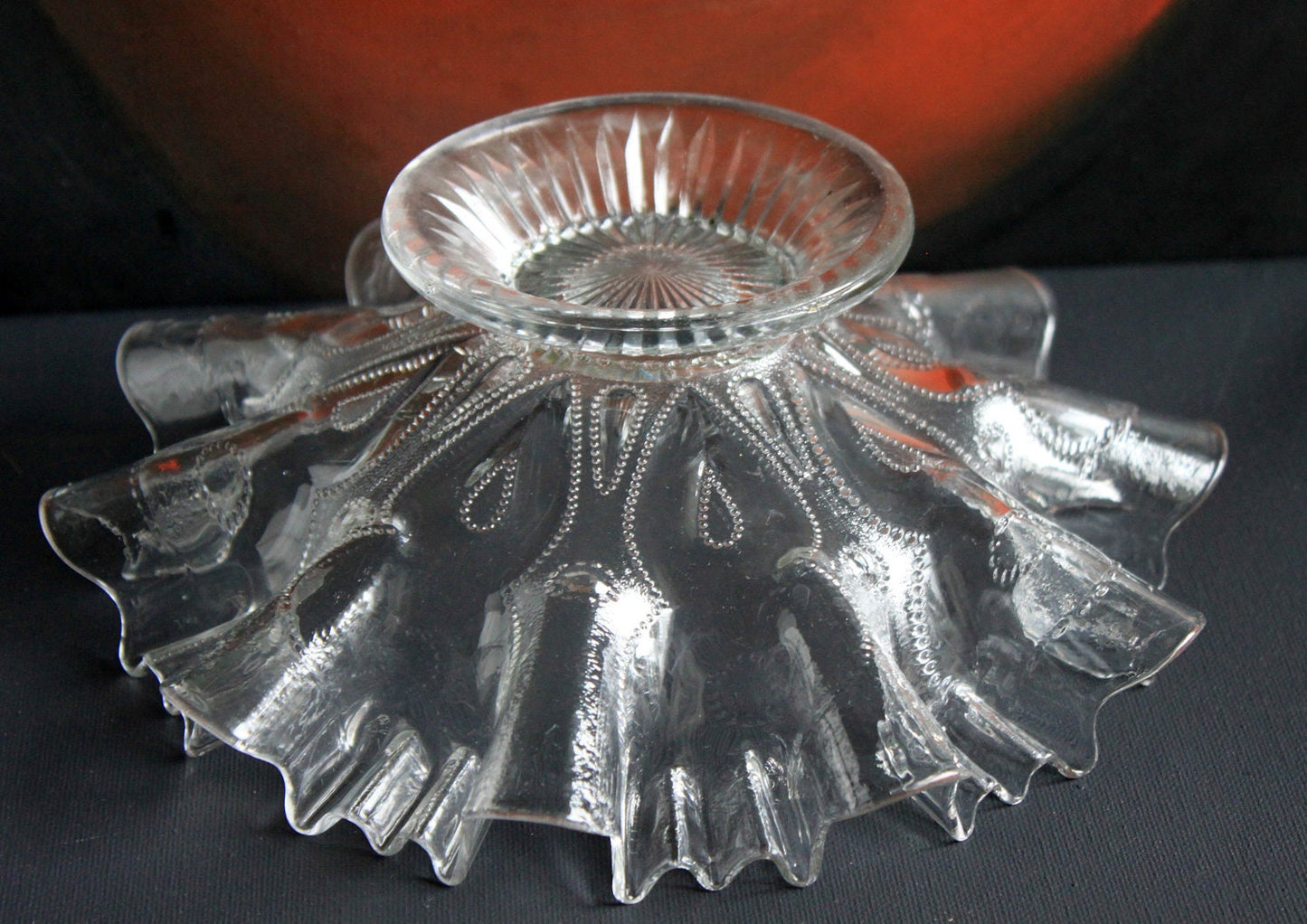 Vintage Glass Bowl. Cabinet Display Depression Glass Bowl.