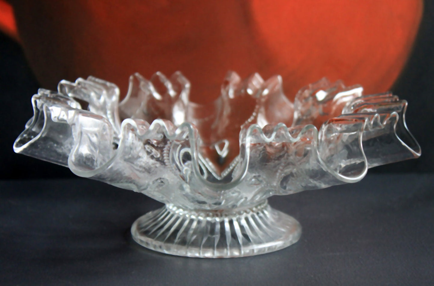 Vintage Glass Bowl. Cabinet Display Depression Glass Bowl.