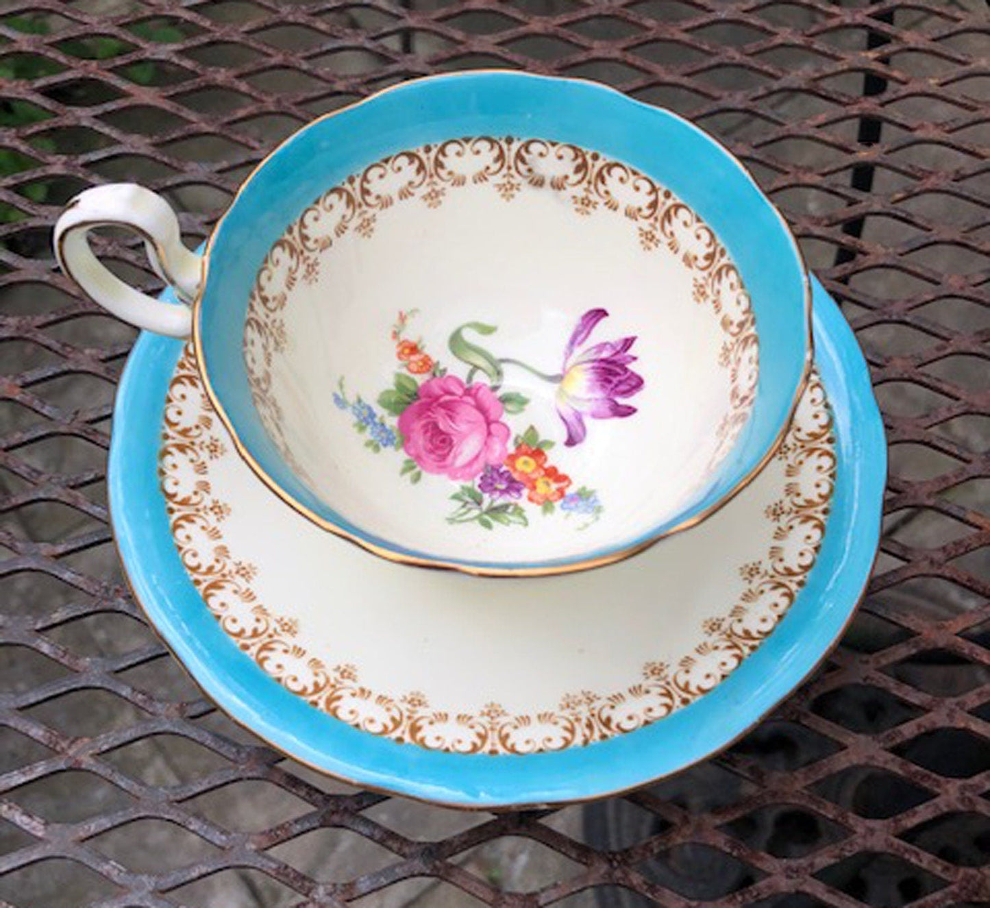 Antique Tea Cup and Saucer by Aynsley, England