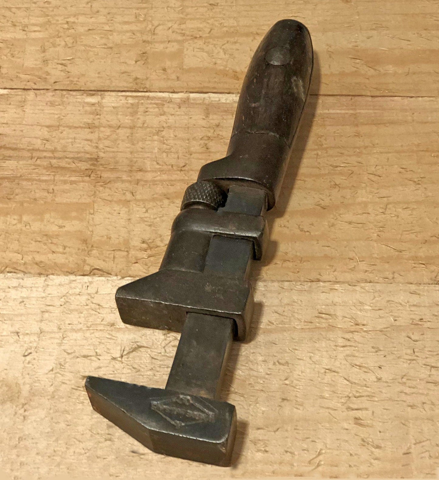 Antique OPI & PRY Craft Man Wrench.  Collectible Manual Tool with Wooden Handle. Gift for Him for Christmas.