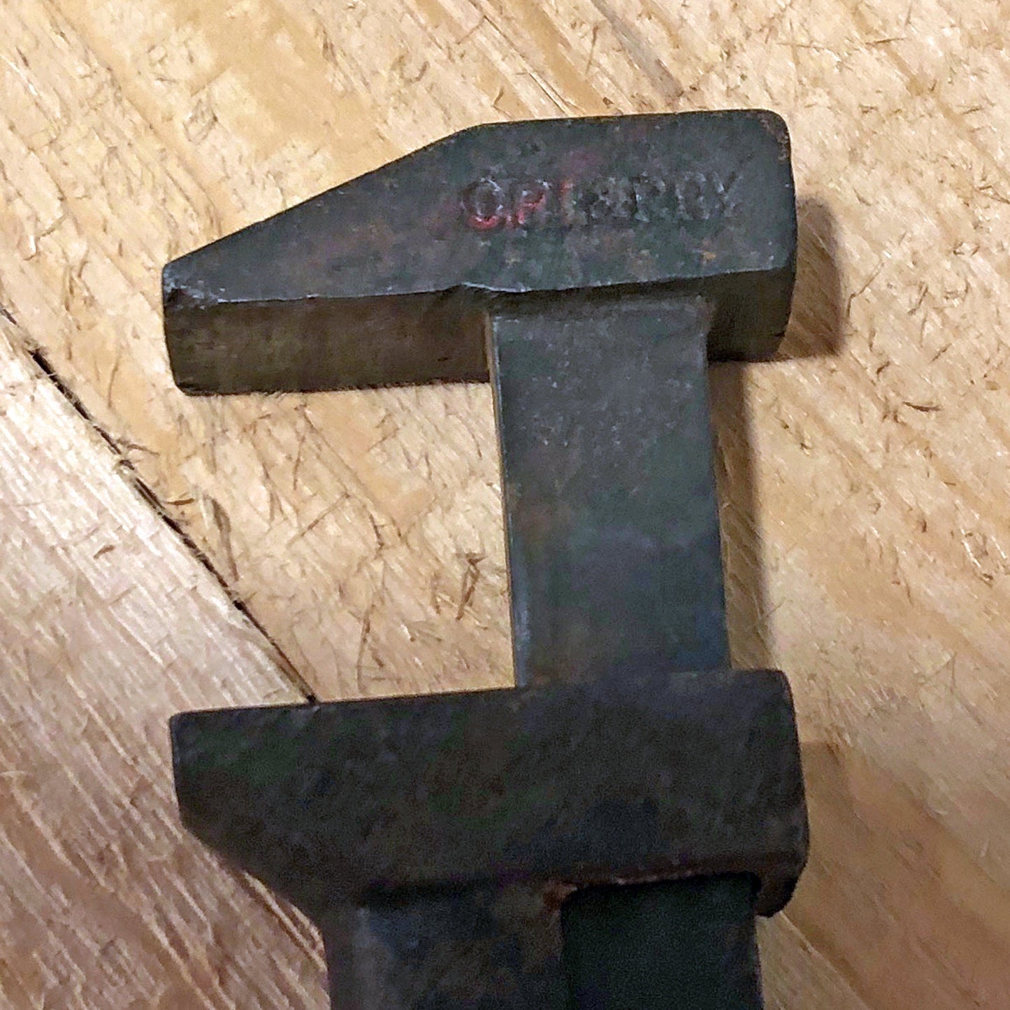 Antique OPI & PRY Craft Man Wrench.  Collectible Manual Tool with Wooden Handle. Gift for Him for Christmas.