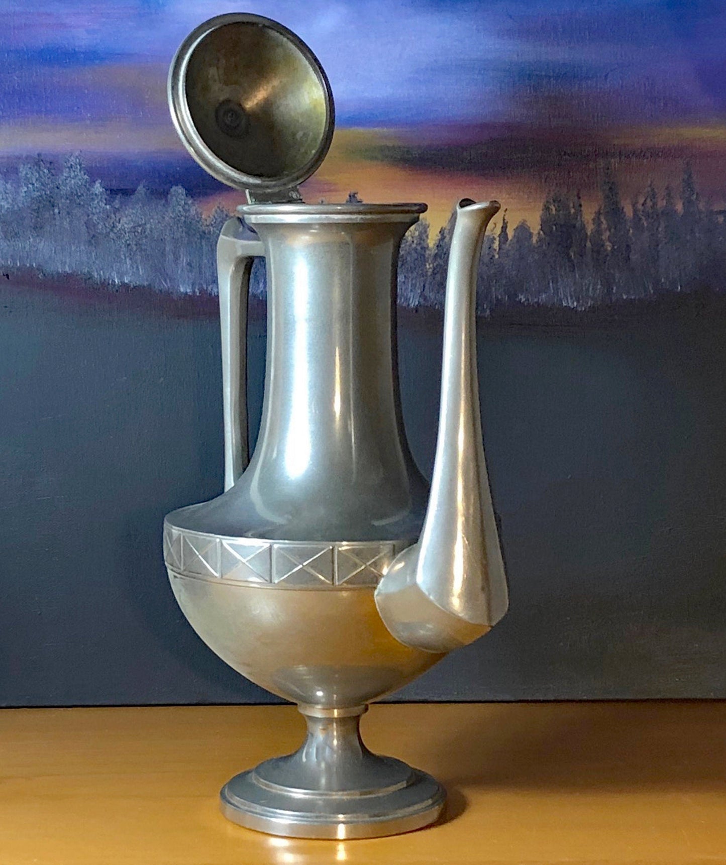 Vintage Pewter Tea or Coffee Pot.