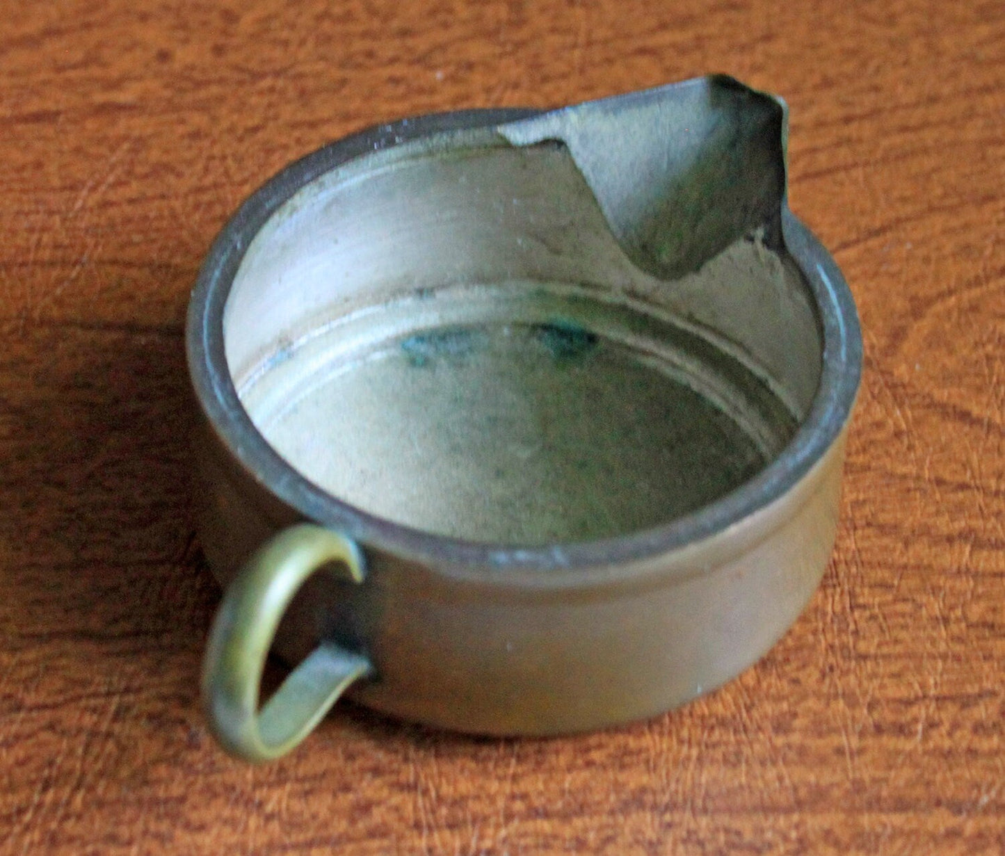 Copper Turkish Coffee Maker with Wooden Handle , Creamer , and a Cup. Gorgeous Cezve or Ibrik or Finjan. Unique Antique Beautiful Set.