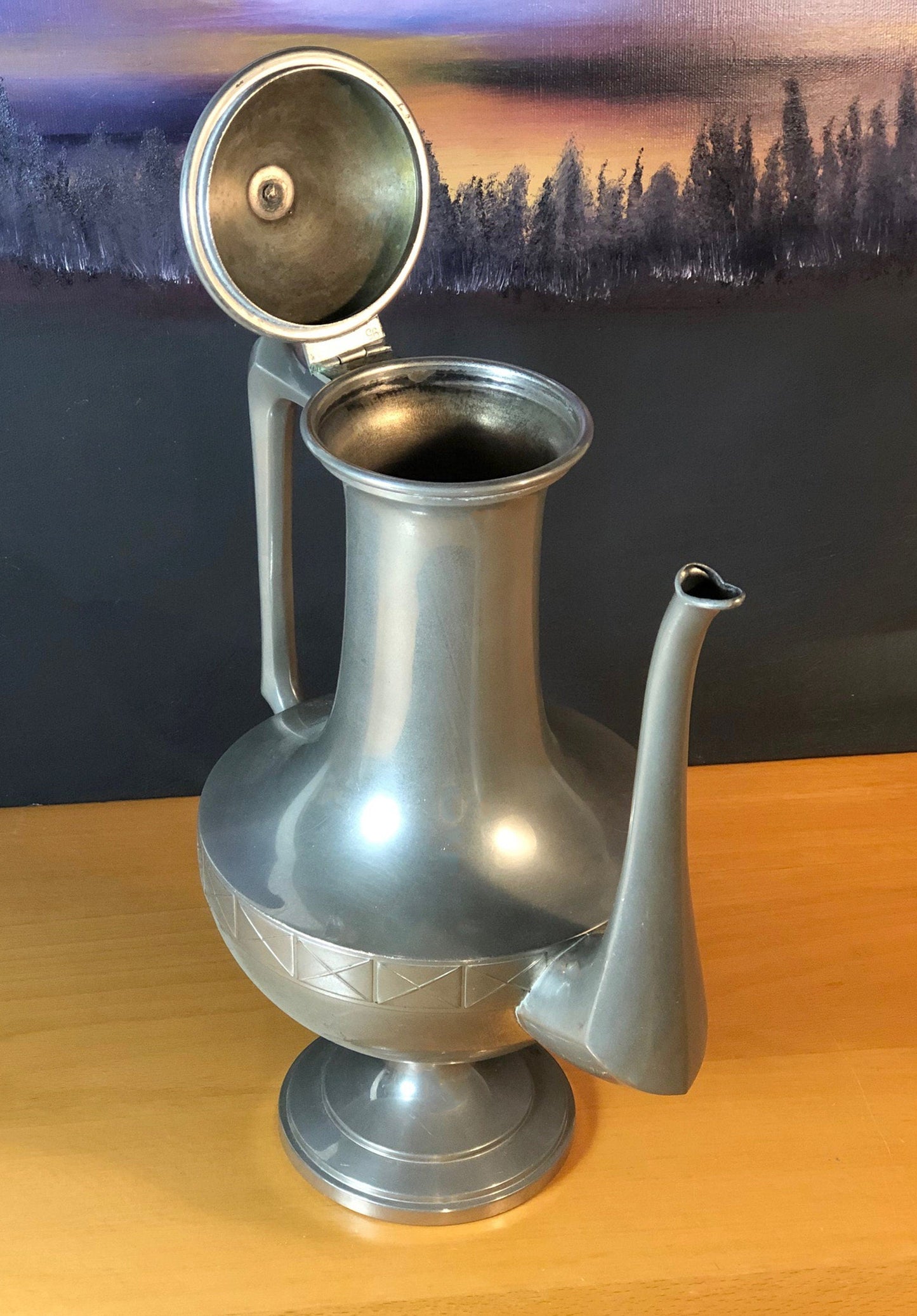 Vintage Pewter Tea or Coffee Pot.