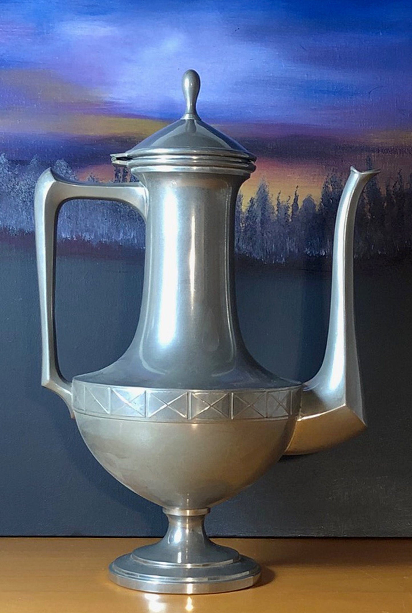 Vintage Pewter Tea or Coffee Pot.