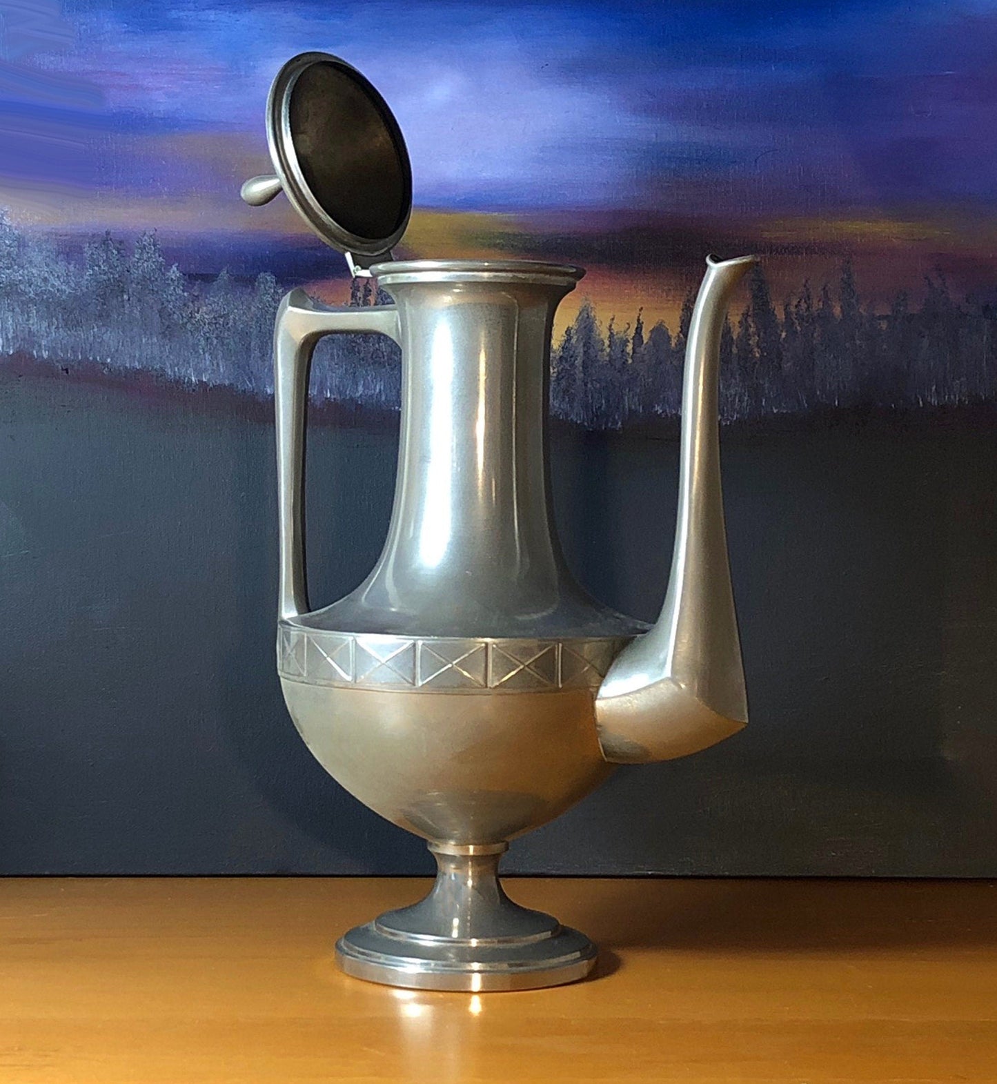 Vintage Pewter Tea or Coffee Pot.