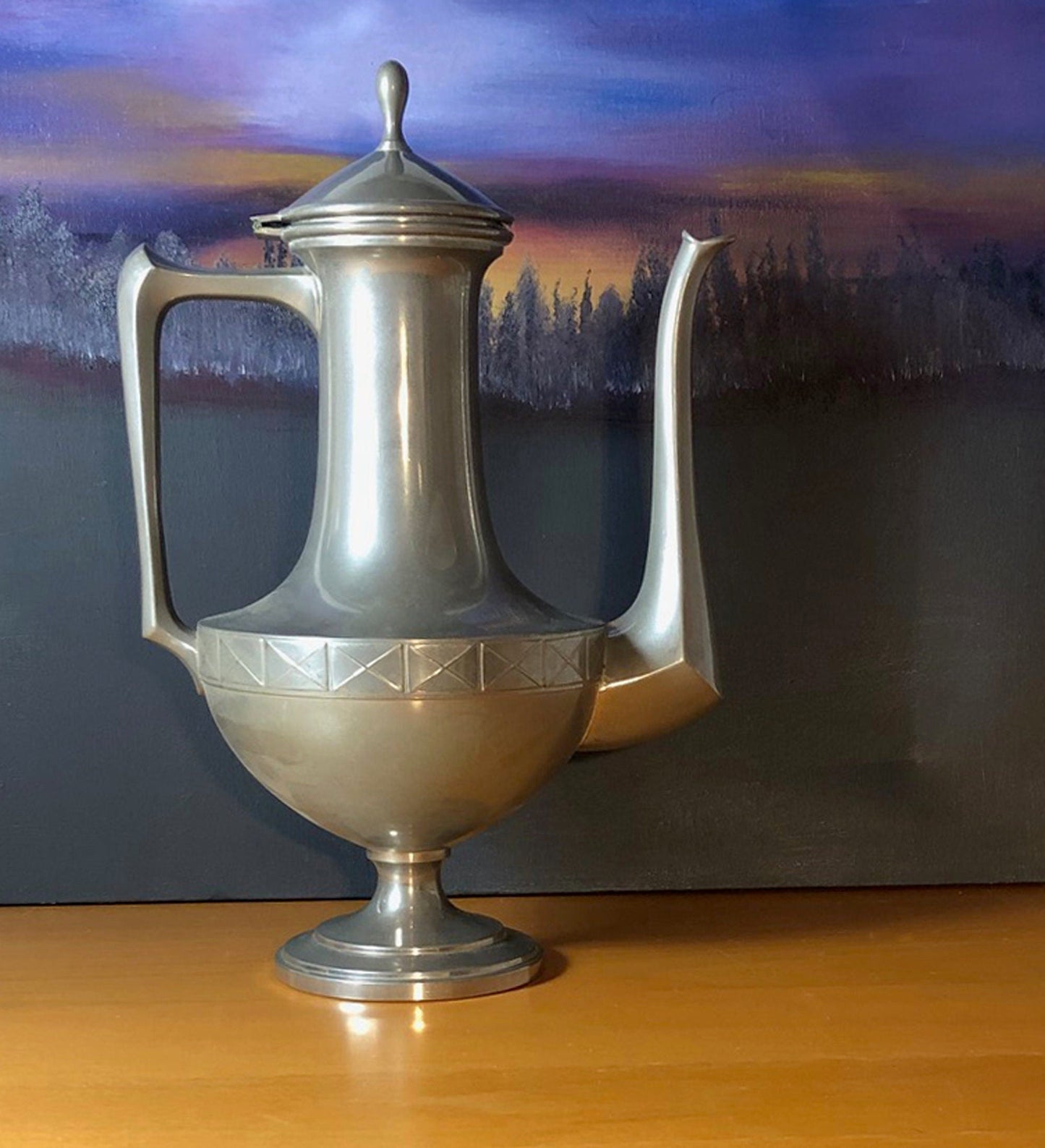 Vintage Pewter Tea or Coffee Pot.