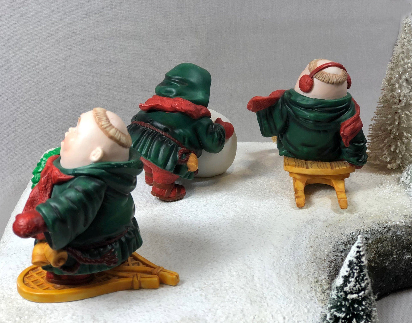 Department 56 Monks Christmas Figurines. Set of Three Merry Makers / Sebastian / Sigmond / Solomon.