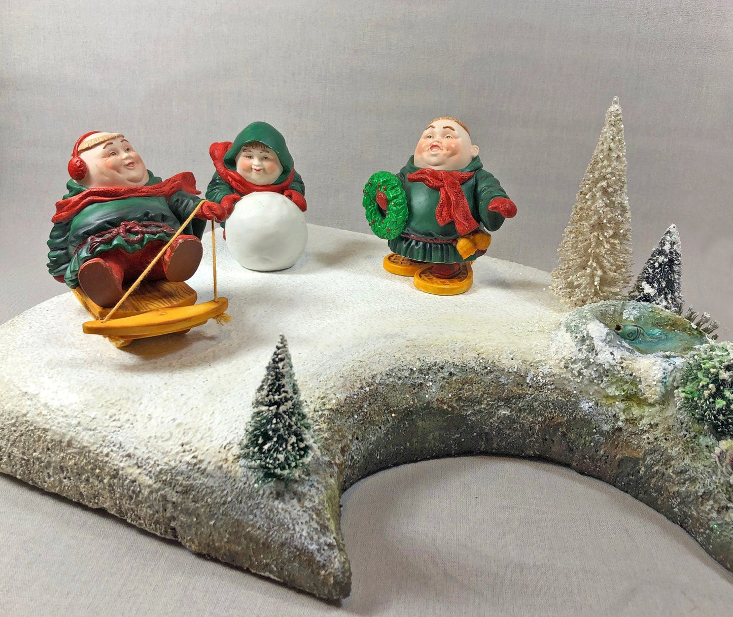 Department 56 Monks Christmas Figurines. Set of Three Merry Makers / Sebastian / Sigmond / Solomon.