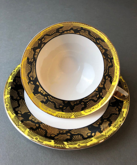 Antique Bavarian Porcelain Tea Cup and Saucer by Eberthal