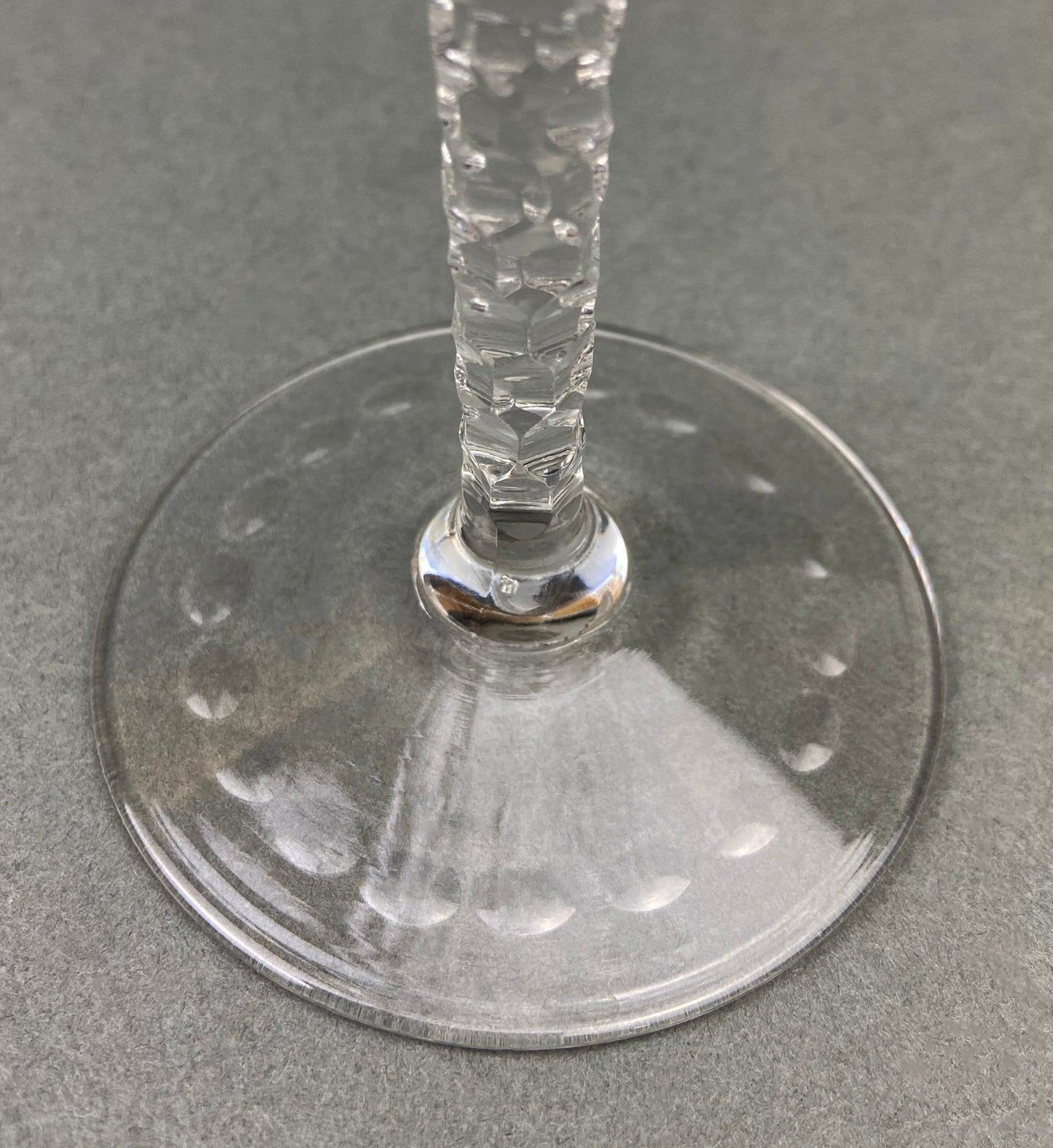 Vintage Wine/Water Goblets. Cut Crystal Tall Stemware.  Daisy Garland Motif.  Set of Ten Glasses